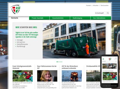 Screenshot Freiburger Abfallwirtschaft (ASF)