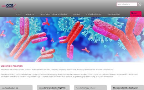 Screenshot nanoTools Antibodies