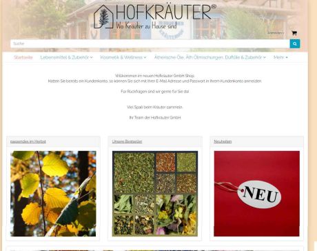 Screenshot Shop Hofkräuter GmbH