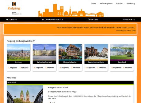 Screenshot Kolping Bildungswerk e.V.