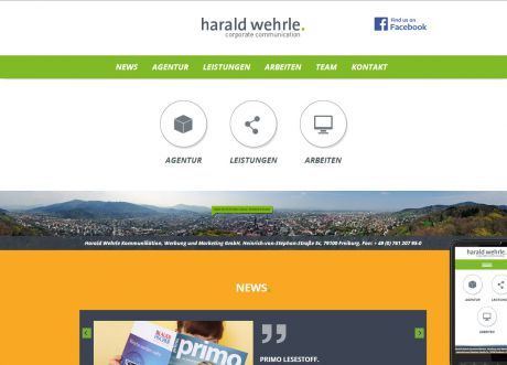 Screenshot Harald Wehrle Kommunikation