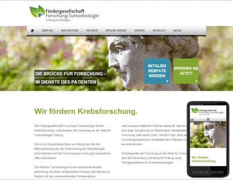 Screenshot Fördergesellschaft Forschung Tumorbiologie